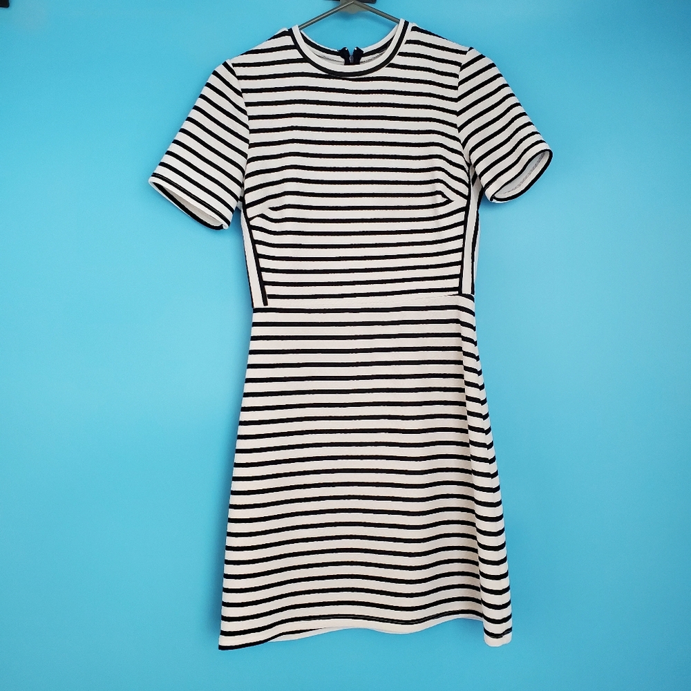 Soprano A-Line Dress Size Small Black & White Striped